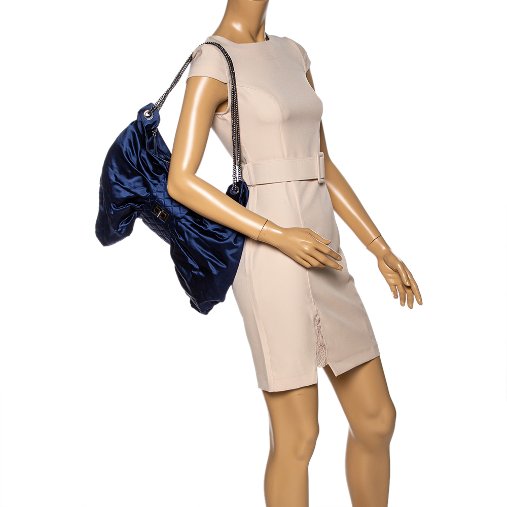 

Chanel Blue Satin 2.55 Ribbon Shoulder Bag