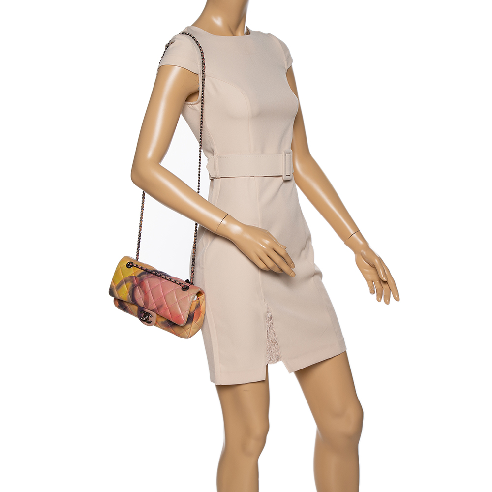 

Chanel Multicolor Quilted Leather Small Classic Flower Power Single Flap Bag