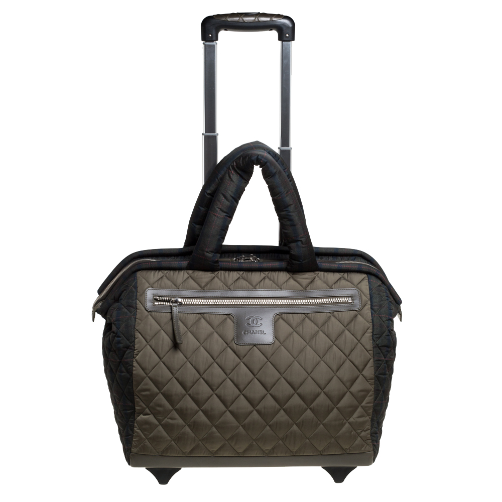 Chanel Fatigue Quilted Nylon Coco Cocoon Rolling Trolley