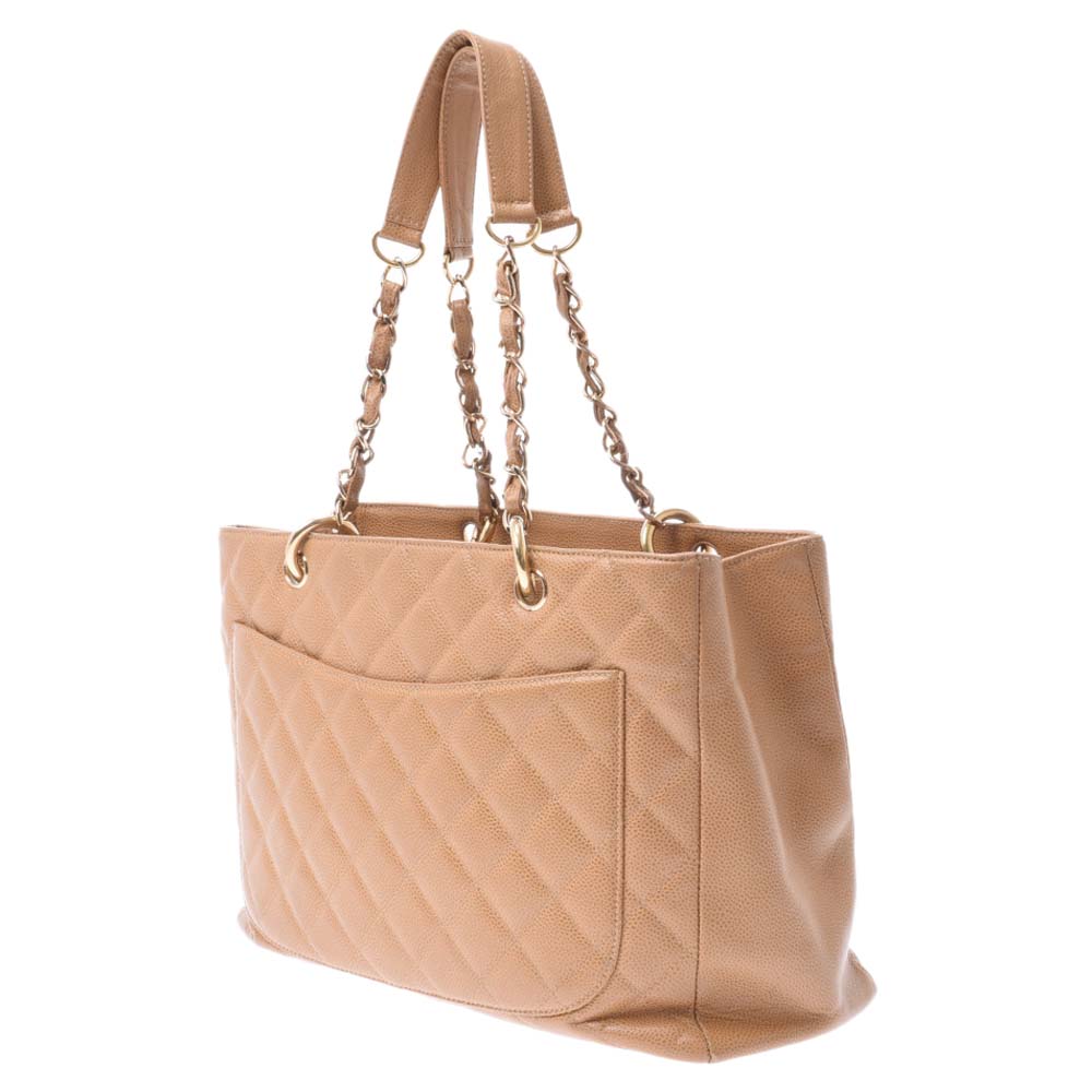 

Chanel Beige Caviar Leather Grand Shopping Tote Bag
