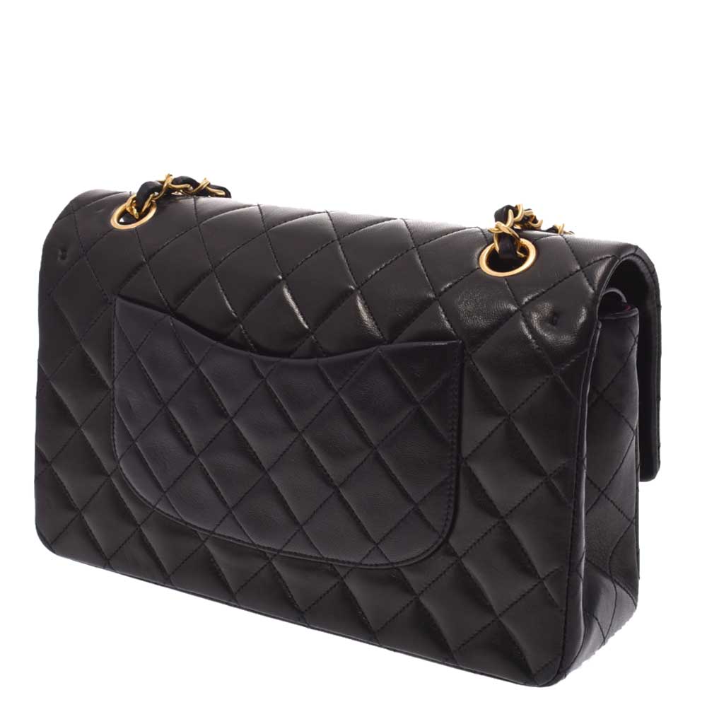 

Chanel Black Quilted Lambskin Leather Classic Double Flap  Bag