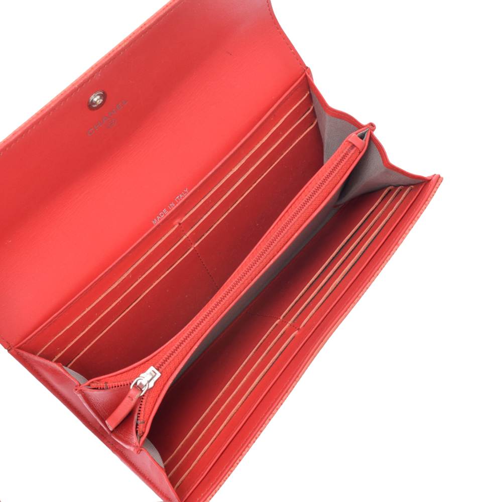 

Chanel Red Caviar Leather CC Wallet