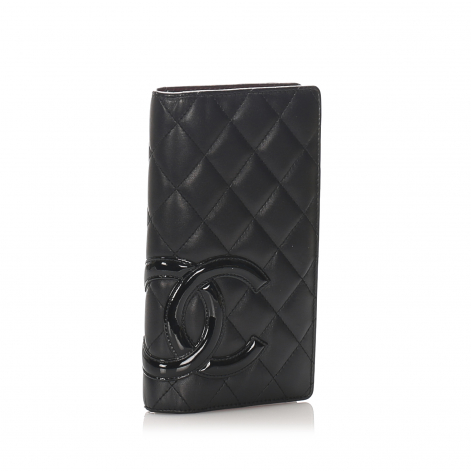 

Chanel Black Lambskin Leather Cambon Ligne Wallet