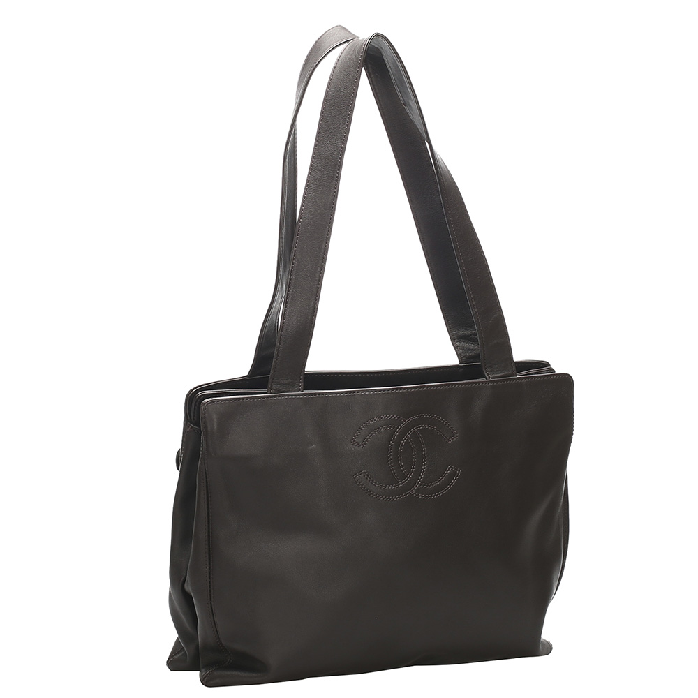 

Chanel Dark Brown Lambskin Leather Vintage CC Bag