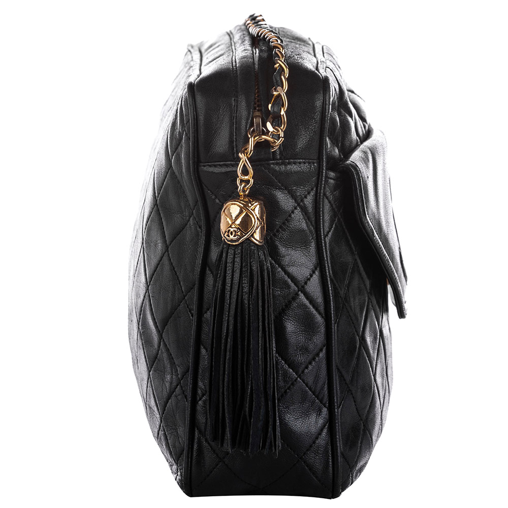 

Chanel Lambskin Leather CC Bag, Black