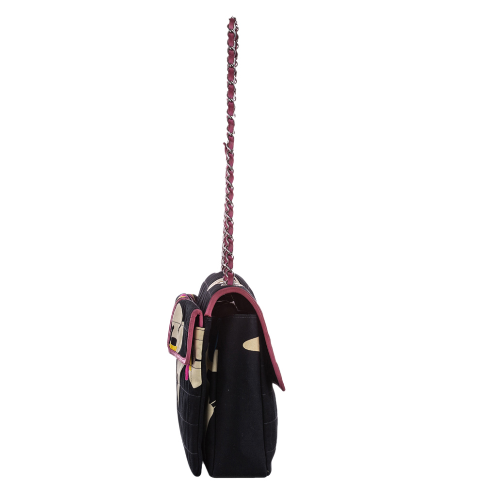 

Chanel Black Choco Bar Cotton Reissue Shoulder Bag
