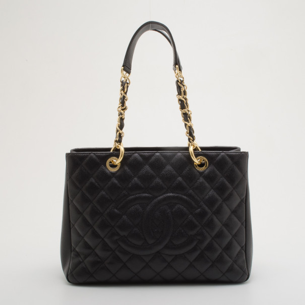 مملوكة مسبقًا Chanel Black Caviar Grand Shopper Tote 