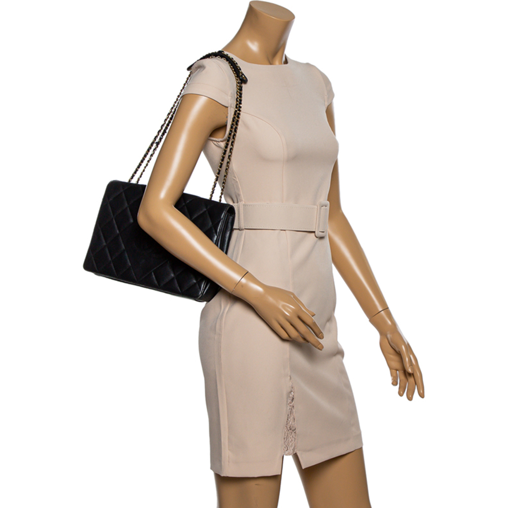 

Chanel Black Quilted Leather Diamond CC Flap Shoulder Bag