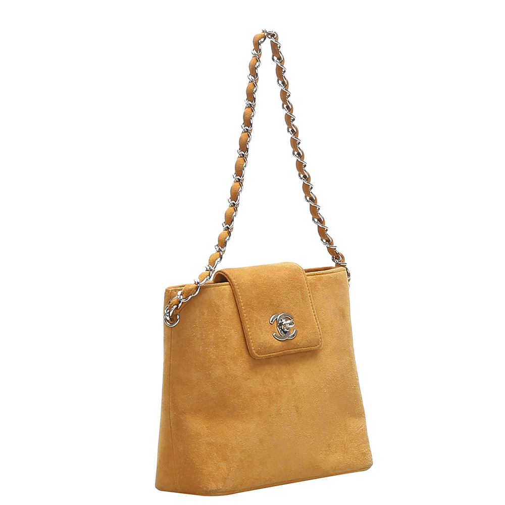 

Chanel Yellow Suede Vintage CC Bag
