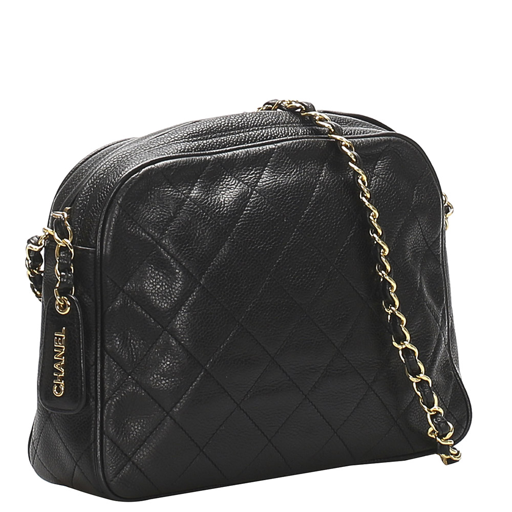 

Chanel Black Caviar Leather Vintage Quilted Bag