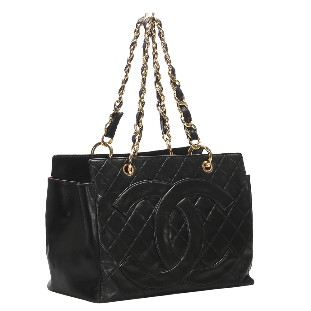 

Chanel Black Leather Timeless Shopping Tote Bag