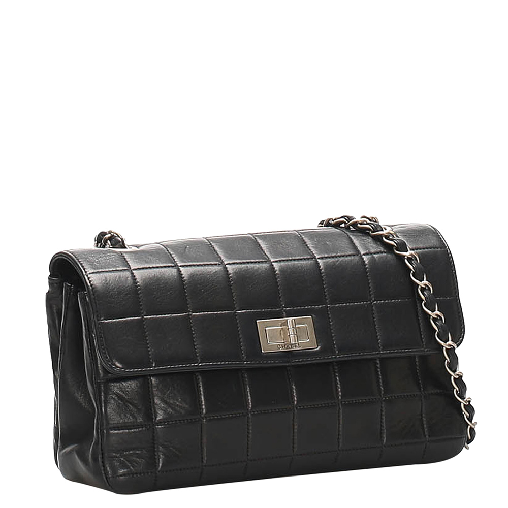 

Chanel Black Choco Bar Leather Reissue Shoulder Bag