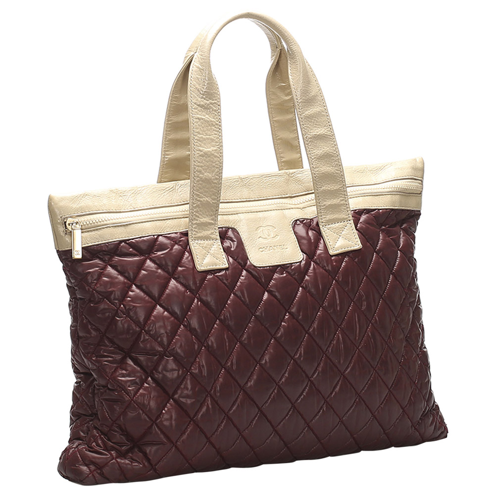 

Chanel Burgundy Quilted Leather Coco Cocoon Bag, Beige