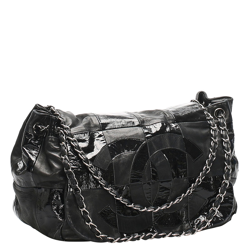 

Chanel Black Leather Accordion CC Brooklyn Flap Bag