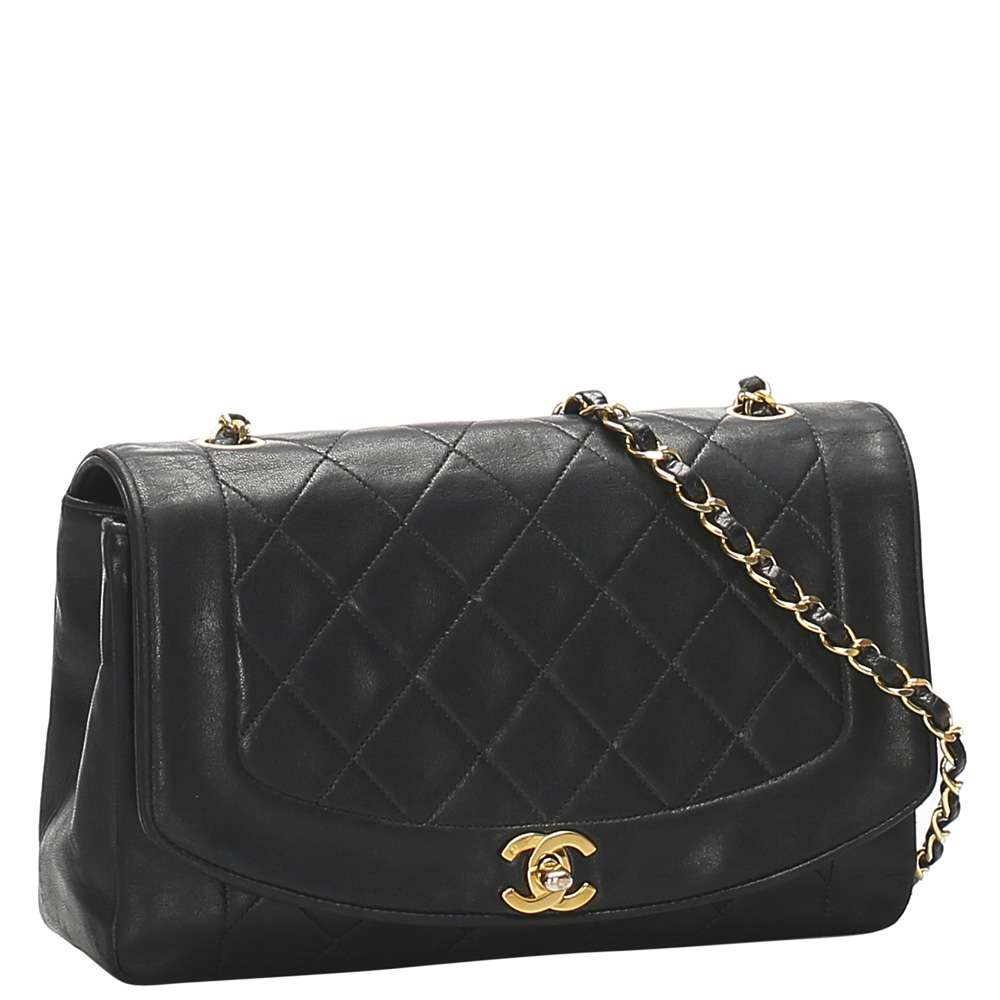 

Chanel Black Leather Vintage Diana Flap Bag