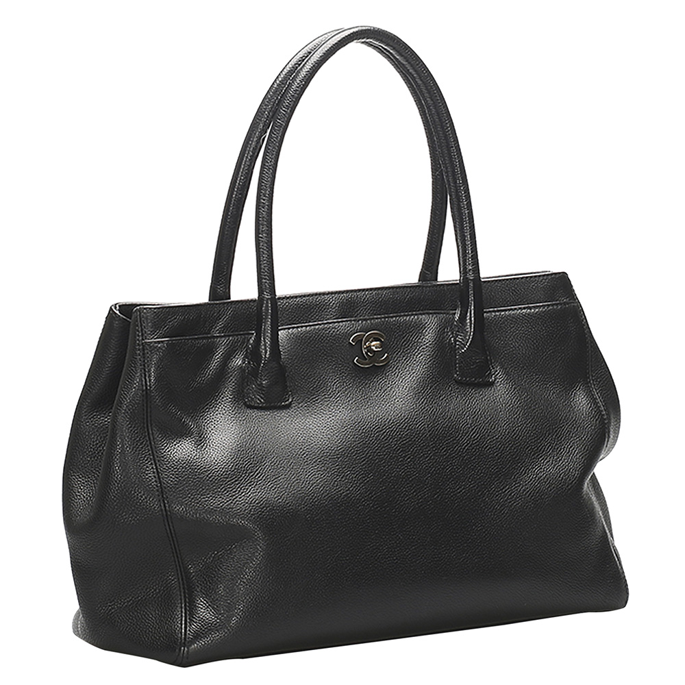 

Chanel Black Leather Cerf Executive Tote Bag