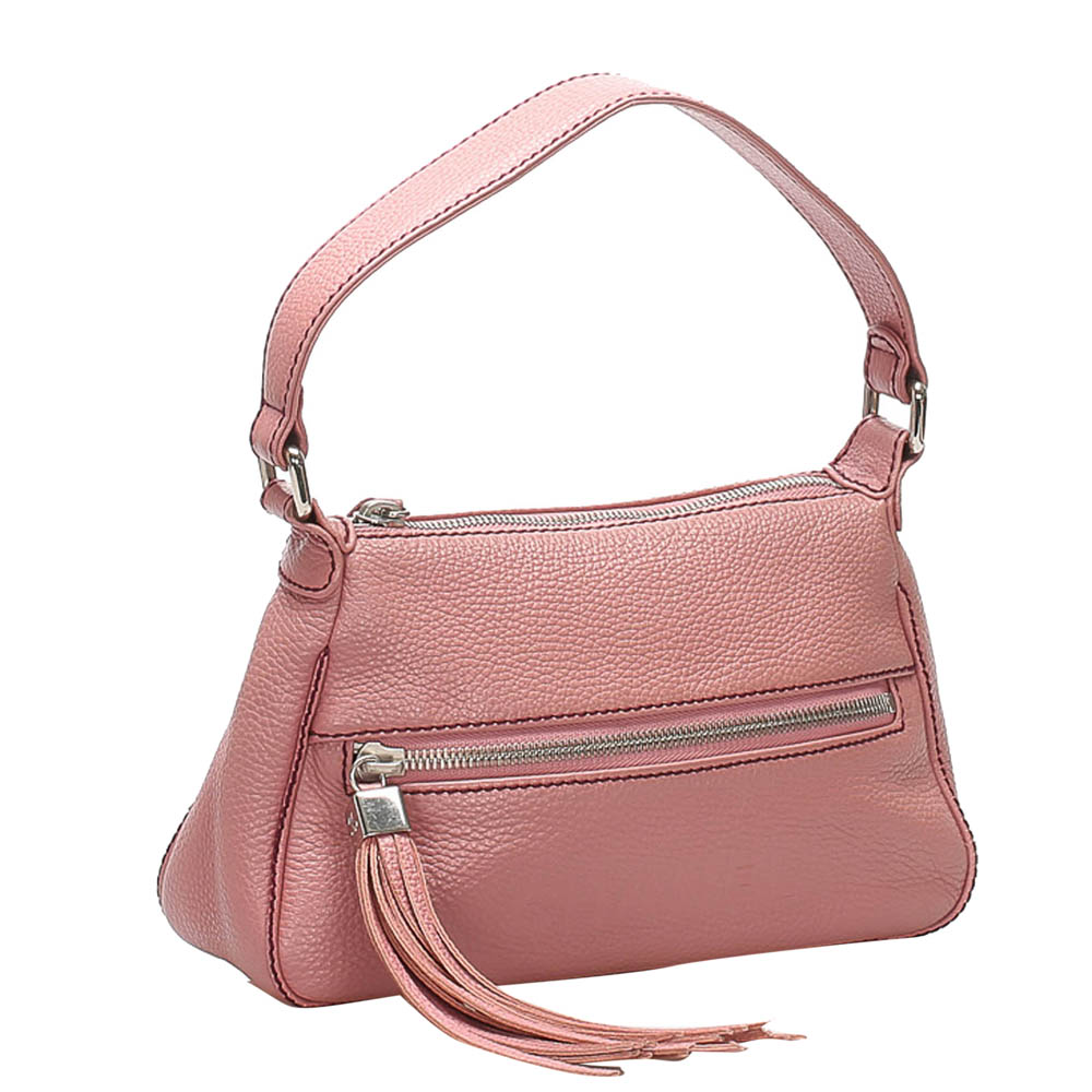 

Chanel Pink Leather Tassel Vintage Shoulder Bag