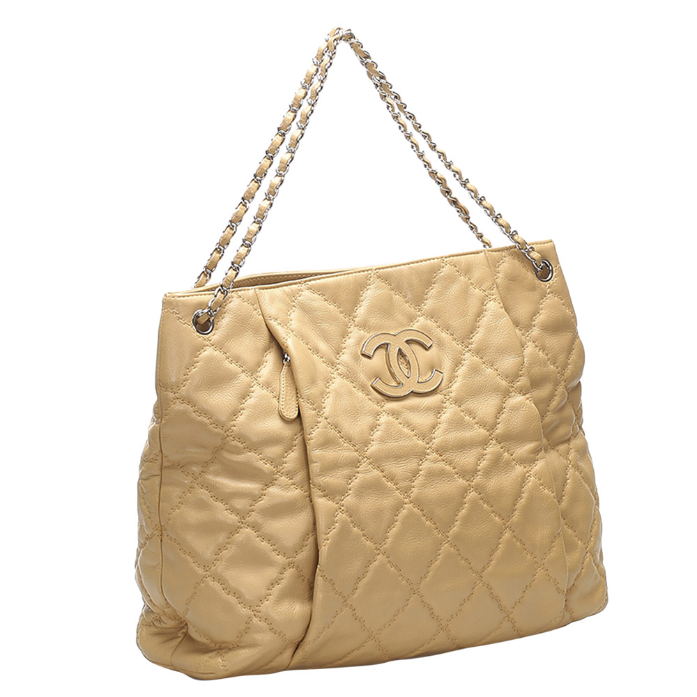 

Chanel Beige Quilted Leather Love Me Tender Tote Bag
