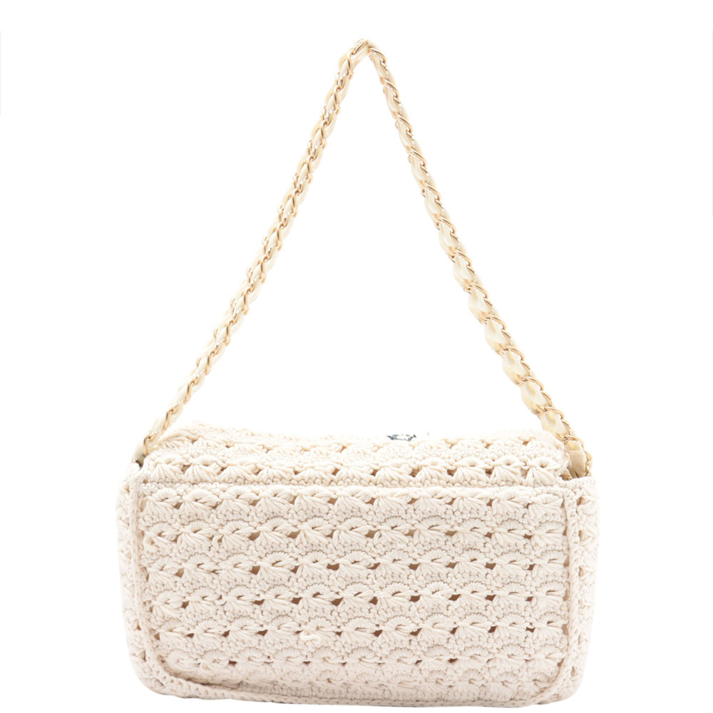 

Chanel Cream Crochet Flap Bag