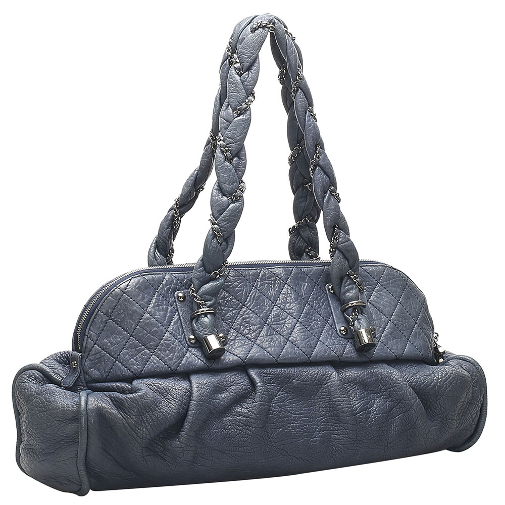 

Chanel Blue Lambskin Leather Lady Braid Bag