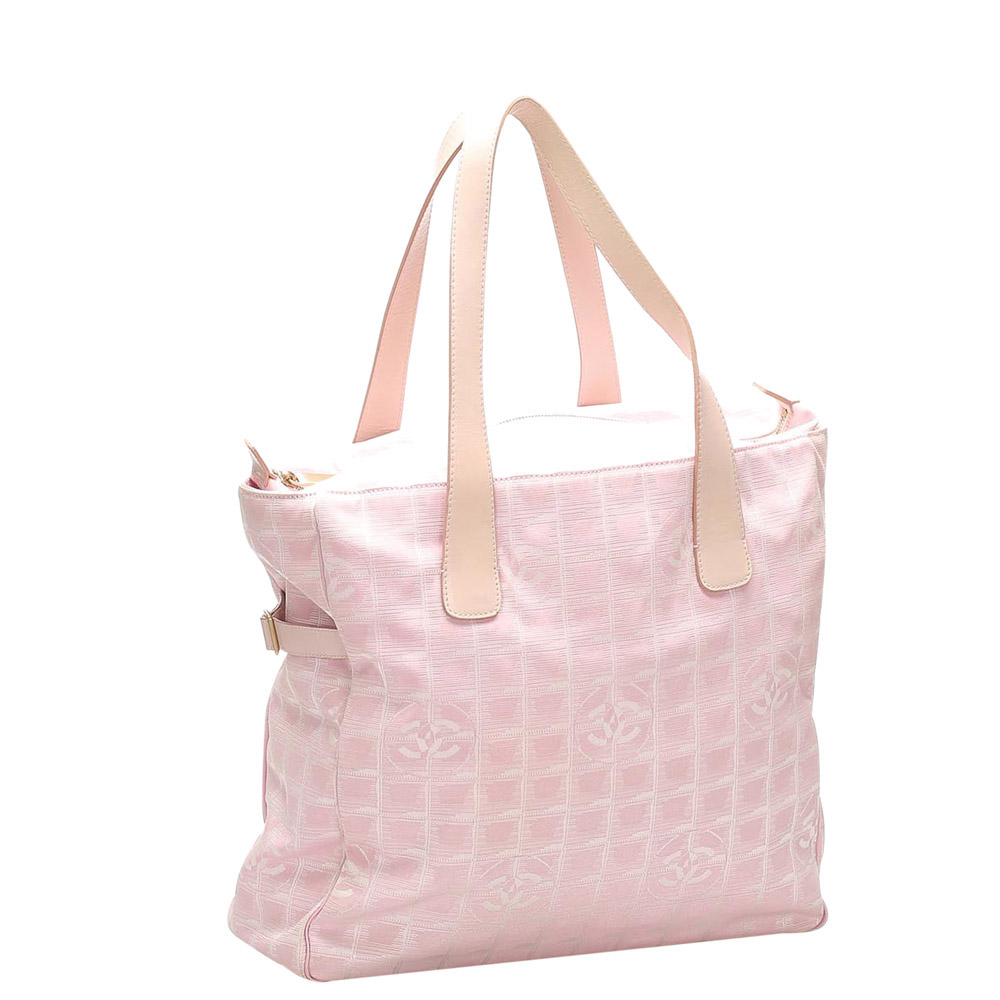 

Chanel Pink Nylon Travel Line Tote Bag
