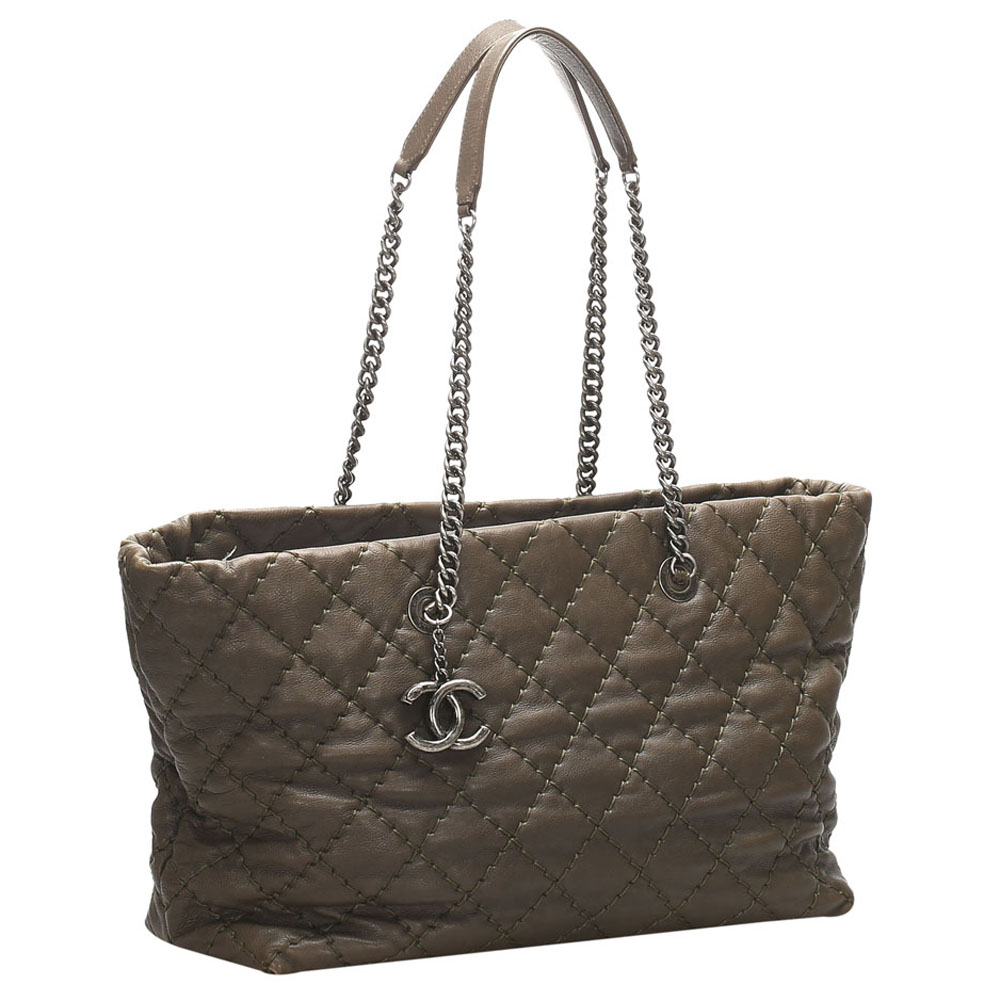 

Chanel Brown Leather Wild Stitch Tote Bag