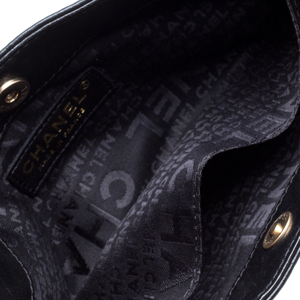 Chanel Black Lambskin Leather Precious Symbols Pochette Shoulder, Lot  #75004