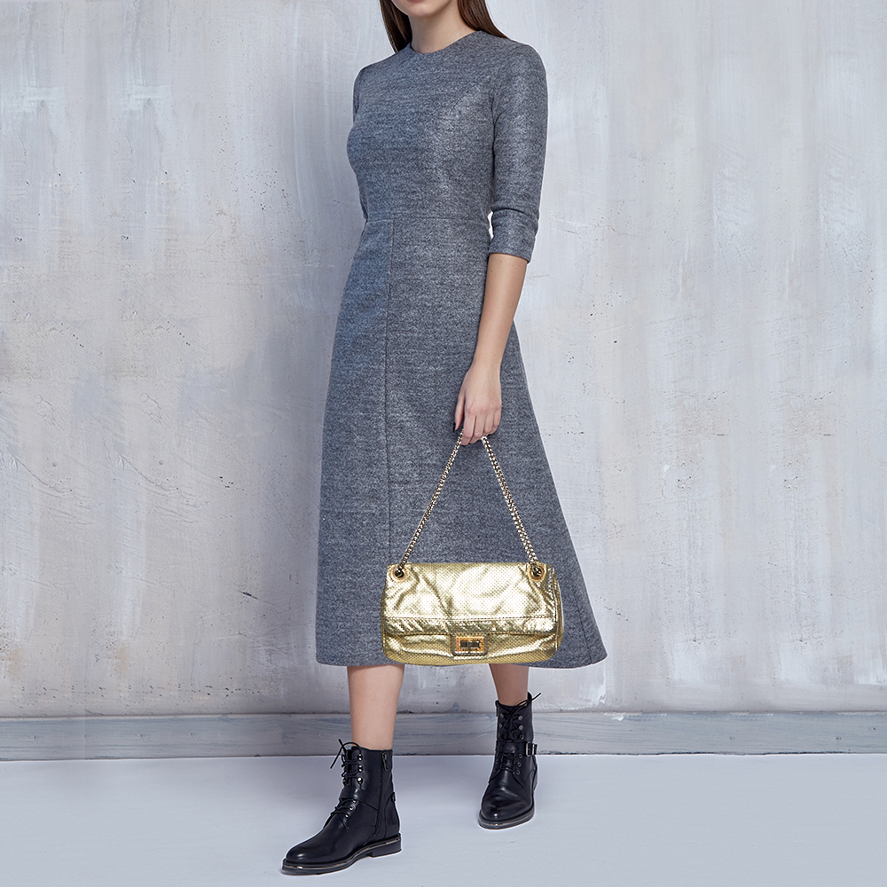 

Chanel Gold Drill Perforated Leather 2.55 Reissue Classic Flap Bag