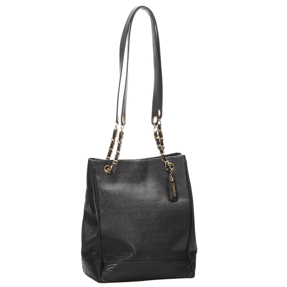 

Chanel Black Leather Triple Coco Tote