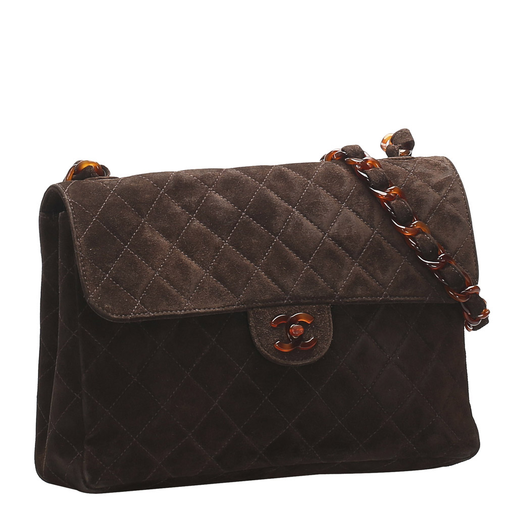 

Chanel Brown Suede Jumbo Single Flap Bag