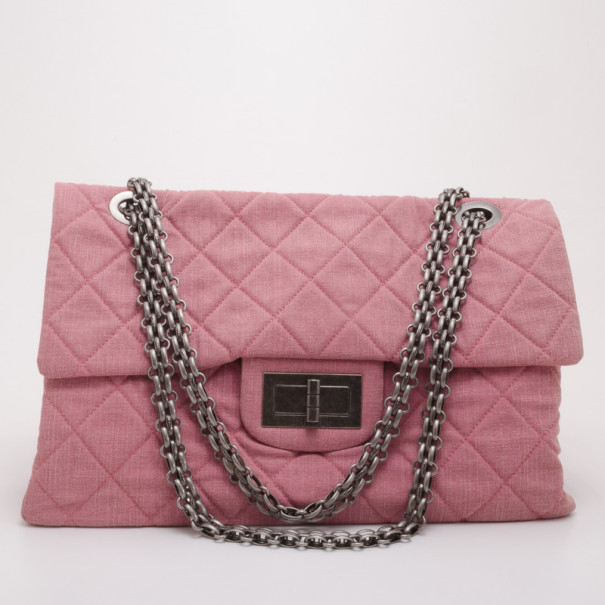 Chanel Rose Denim Sac Class Flap Bag