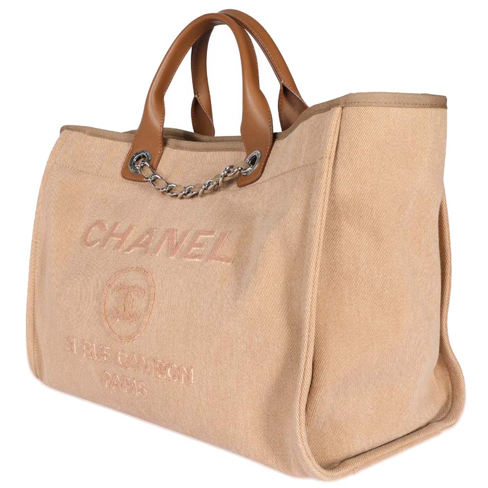 

Chanel Beige Canvas Deauville Large Tote Bag