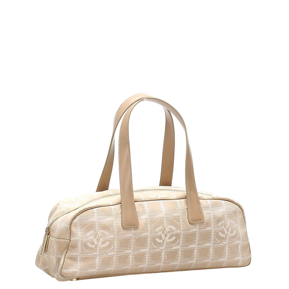 

New Travel Line Canvas Handbag, Beige