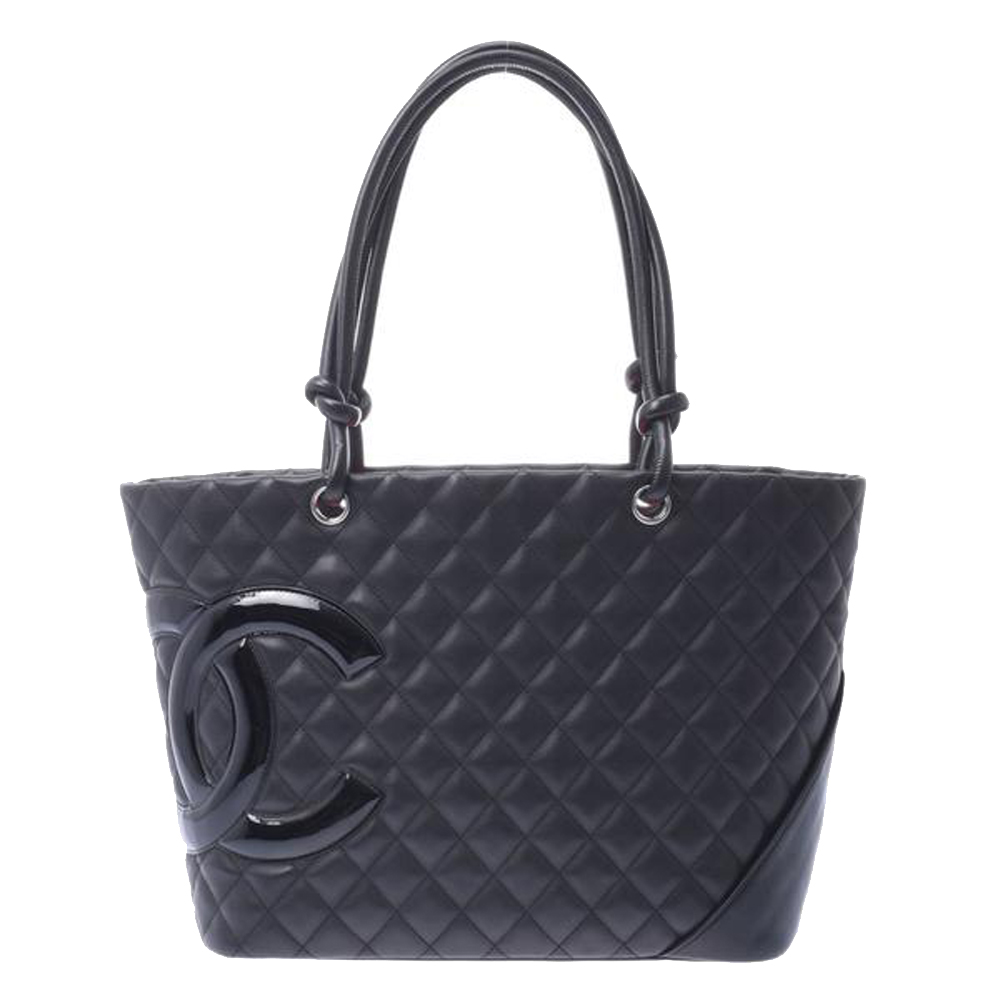 Pre-owned Chanel Black Lambskin Leather Tote Bag