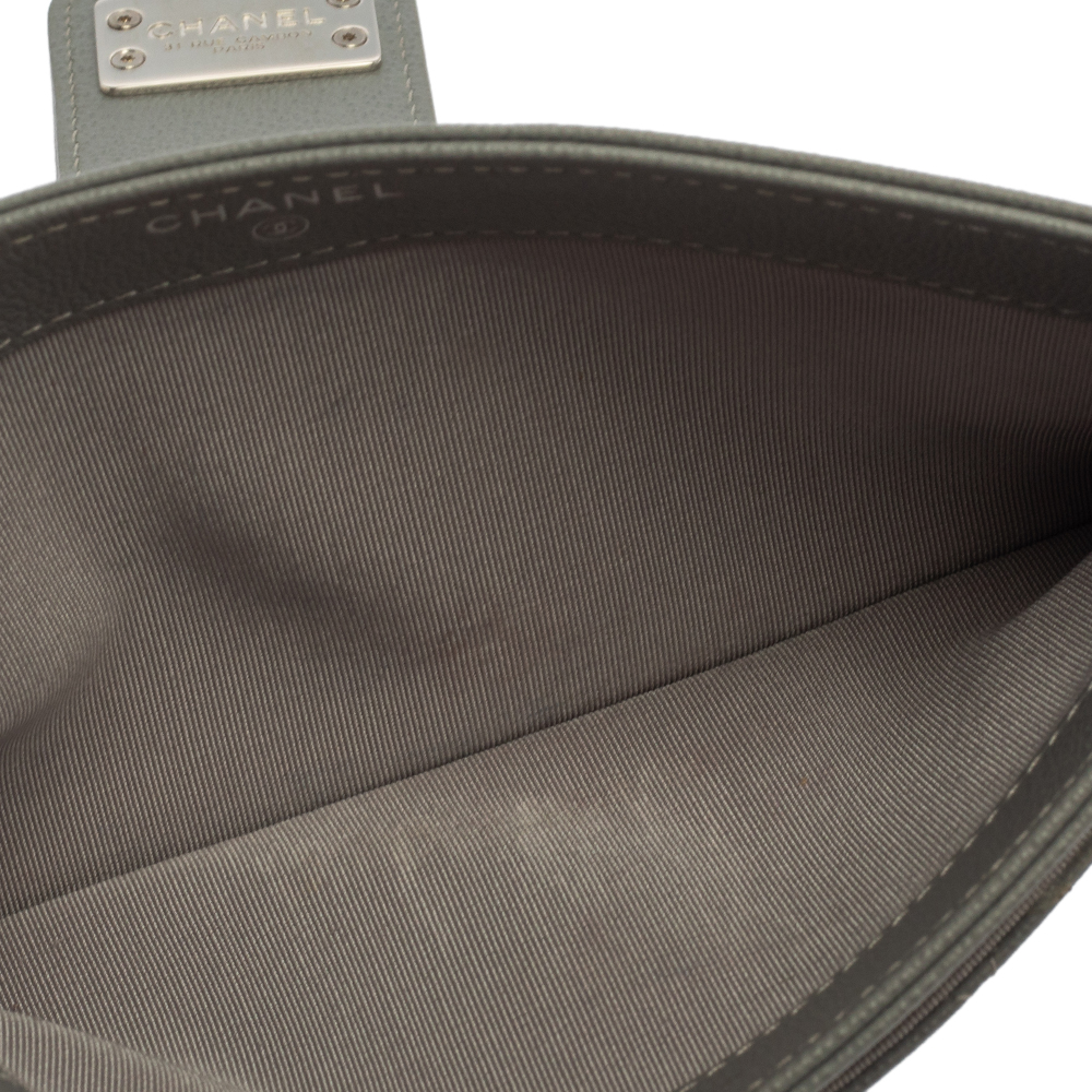 

Chanel Quilted Leather Small CC Box Pouch, Grey