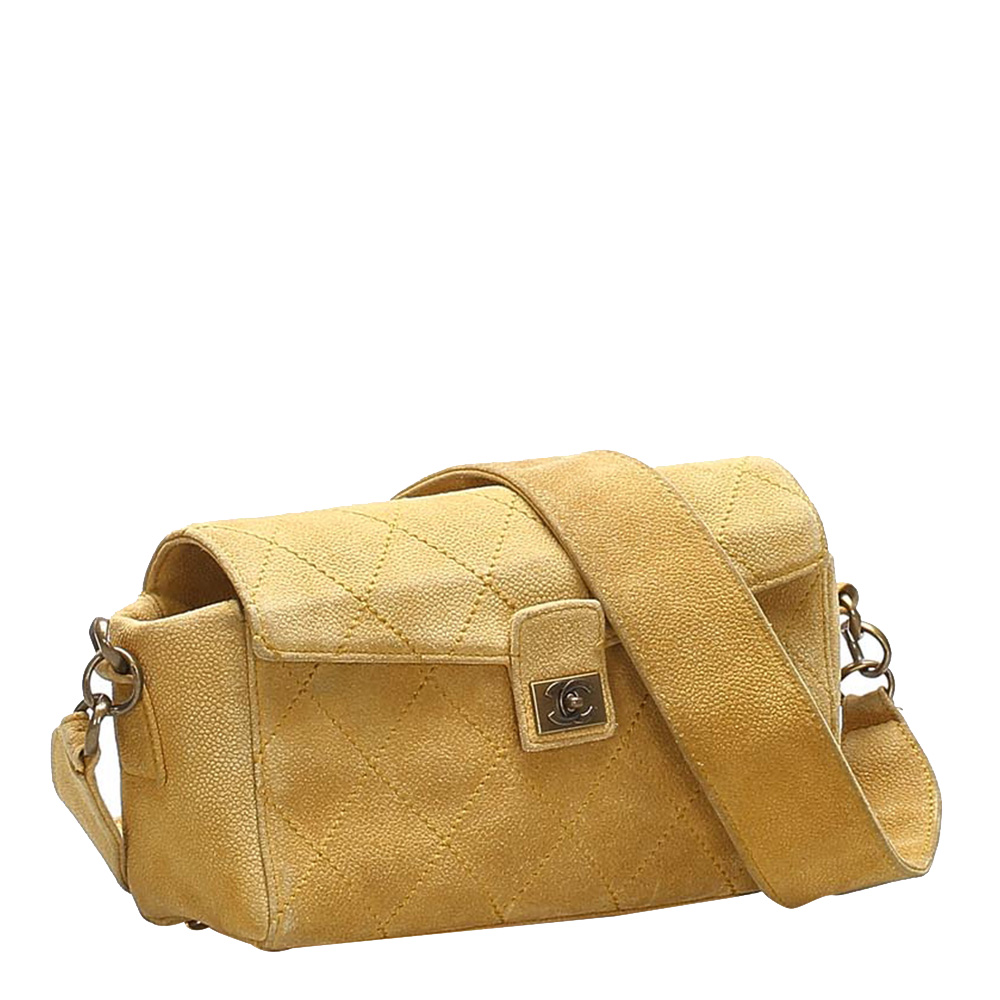 

Chanel Brown Suede Wild Stitch Flap Bag