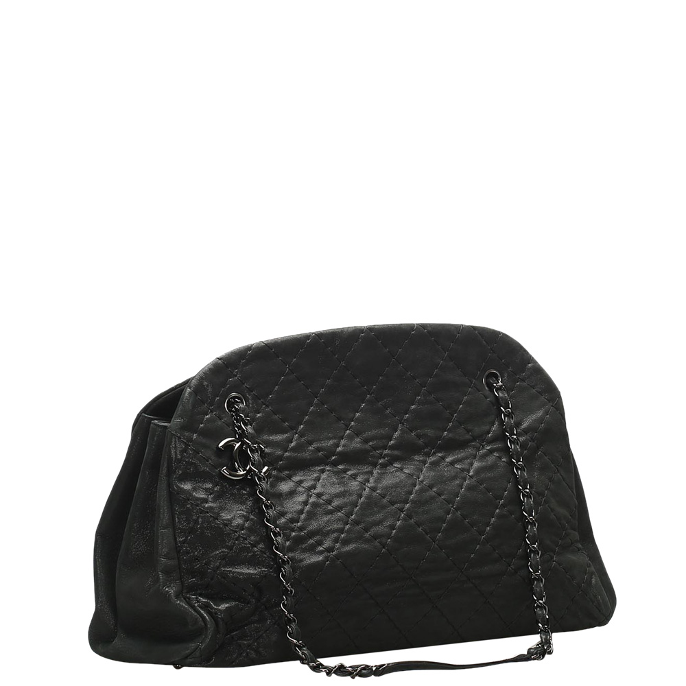 

Chanel Black Leather Just Mademoiselle Bowling Bag