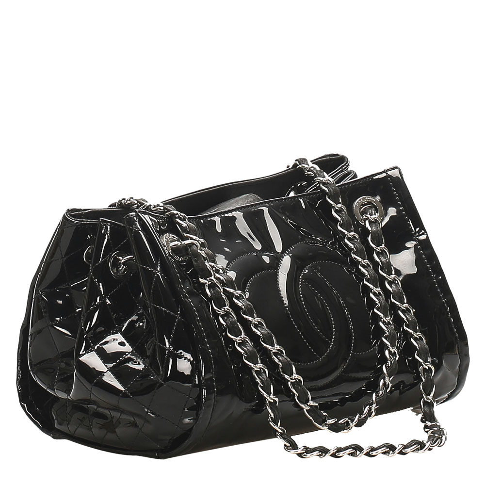 

Chanel Black Lipstick Patent Leather Tote Bag