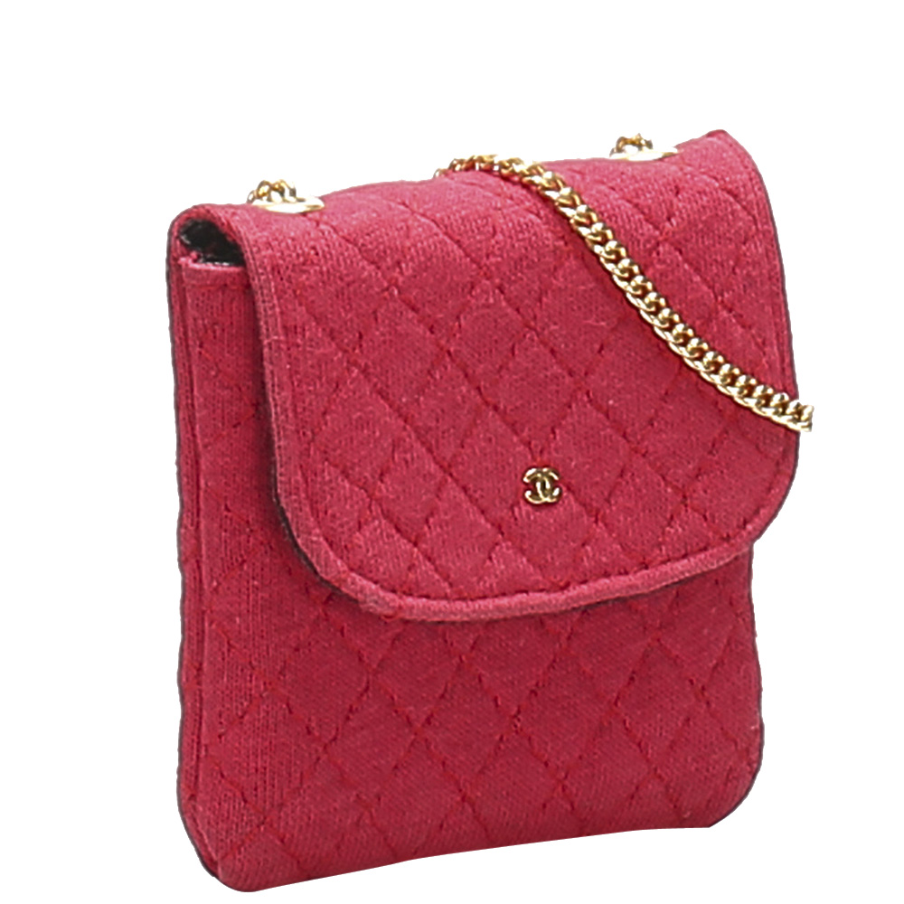

Chanel Red Cotton CC Mini Shoulder Bag