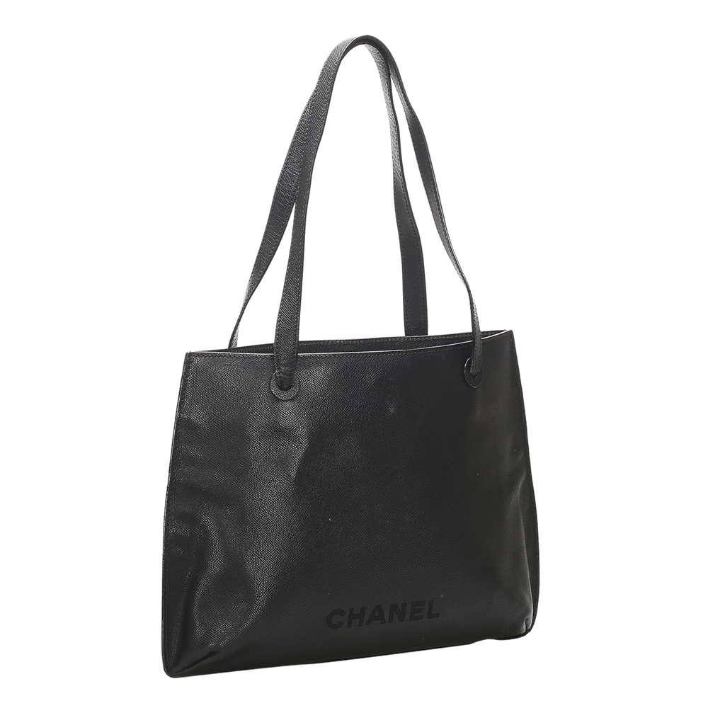 

Chanel Black Caviar Leather Tote Bag