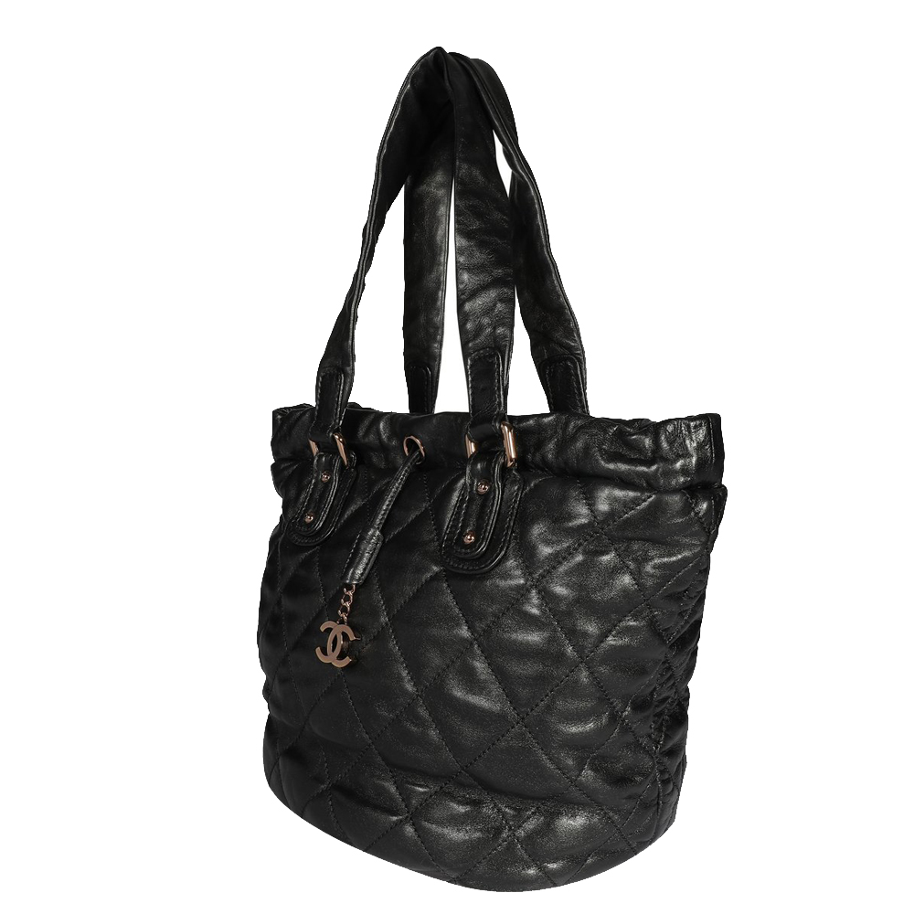 

Chanel Black Quilted Lambskin Leather Drawstring Shoulder Bag