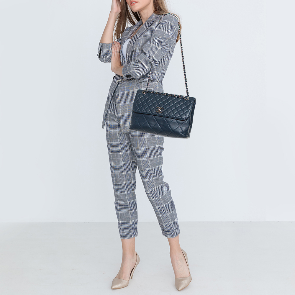

Chanel Navy Blue Quilted Leather In The Business Flap Bag