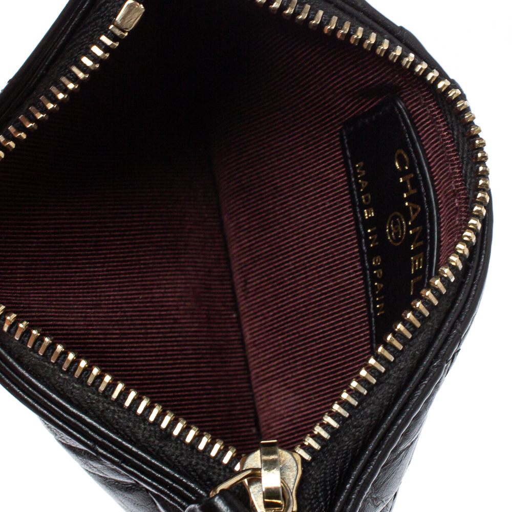 

Chanel Black Quilted Leather Reissue 2.55 Zip Flap Card Holder