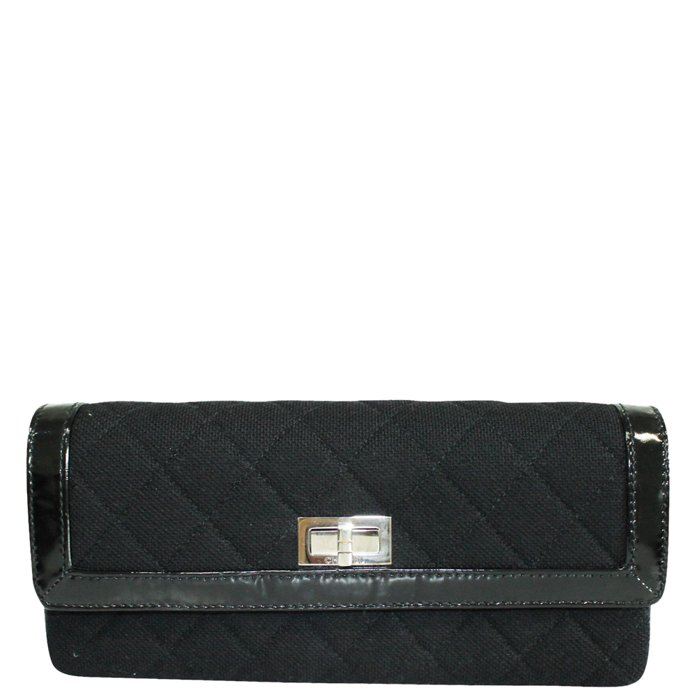 Pre-owned Chanel Black Canvas East West Boy Clutch