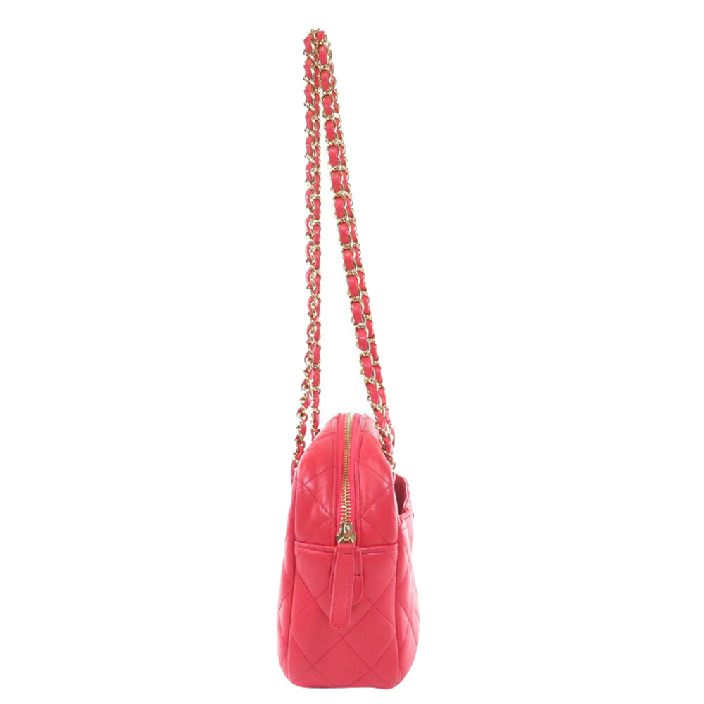 

Chanel Red Lambskin Leather Shoulder Bag