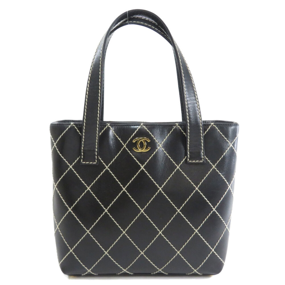 Pre-owned Chanel Black Wild Stitch Leather Tote Bag