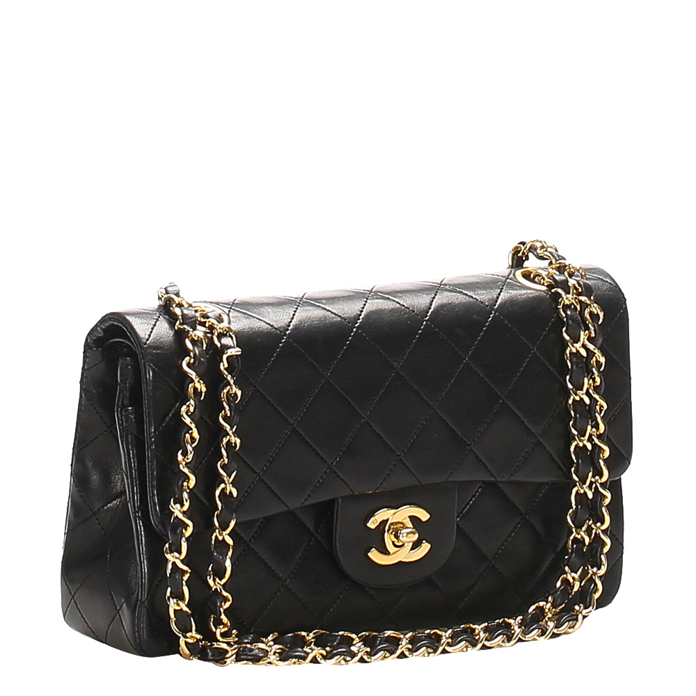 

Classic Black Lambskin Leather Classic Double Flap Bag
