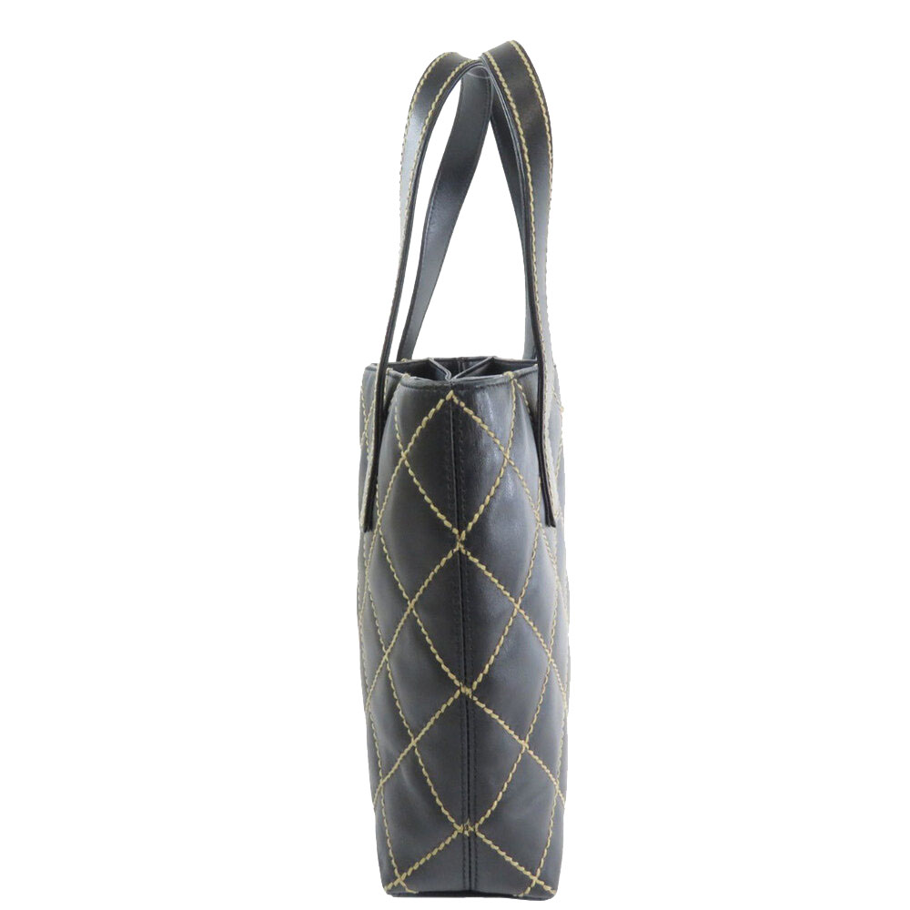 

Chanel Black Leather Wild Stitch Tote Bag