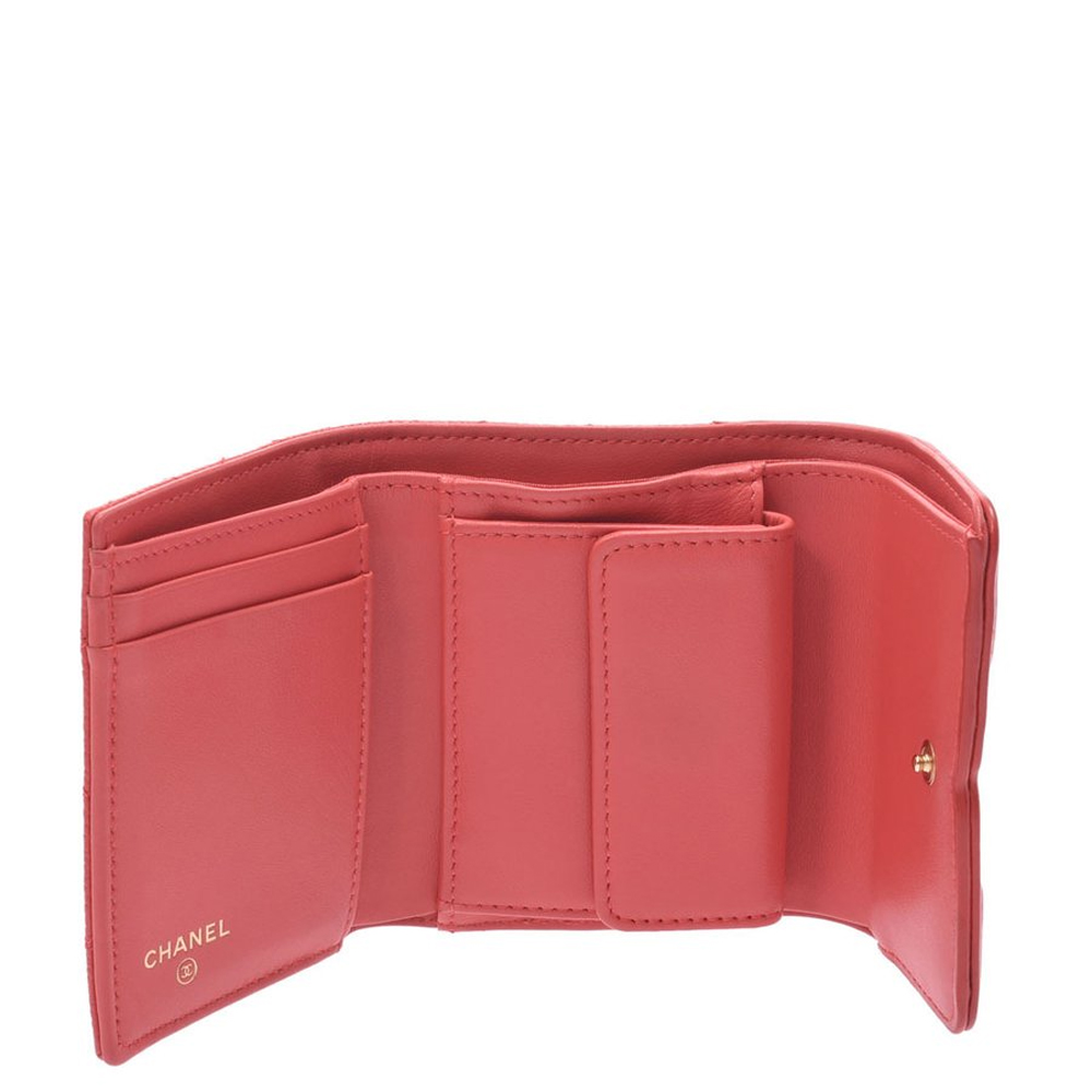 

Chanel Pink Quilted Leather CC Compact Wallet