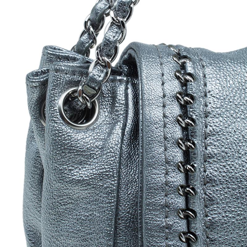 Chanel Luxe Ligne Flap Bag in Metallic Black Goatskin - SOLD